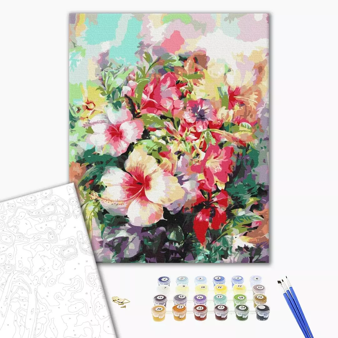 Set pictura pe numere - Fantasy flowers | Brushme