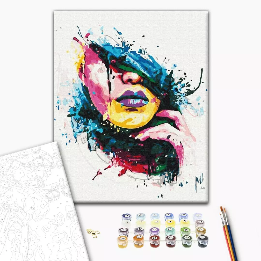 Set pictura pe numere - Colorful girl | Brushme