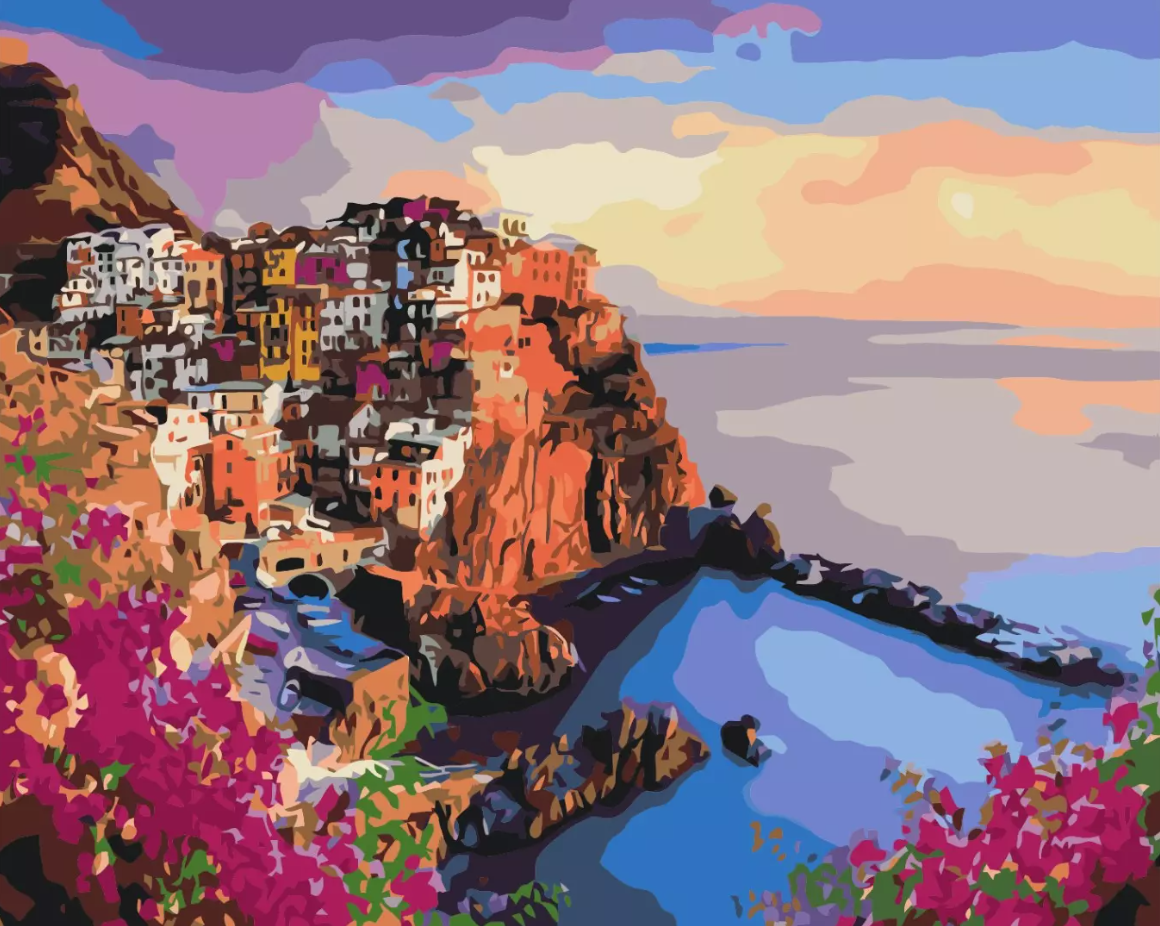 Set pictura pe numere - Bright colors of Sicily | Brushme - 1 | YEO