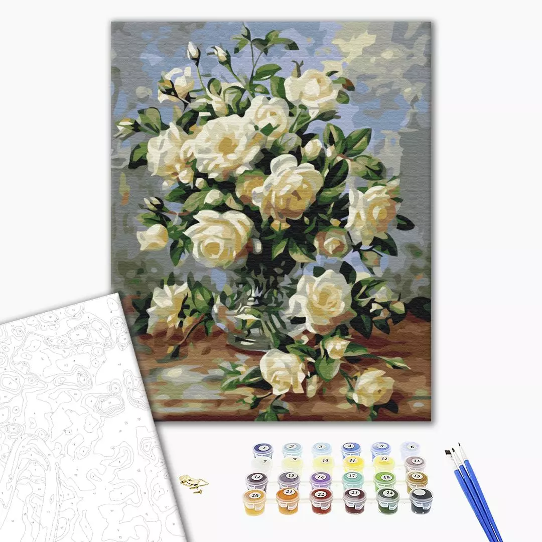 Set pictura pe numere - Cream still life | Brushme