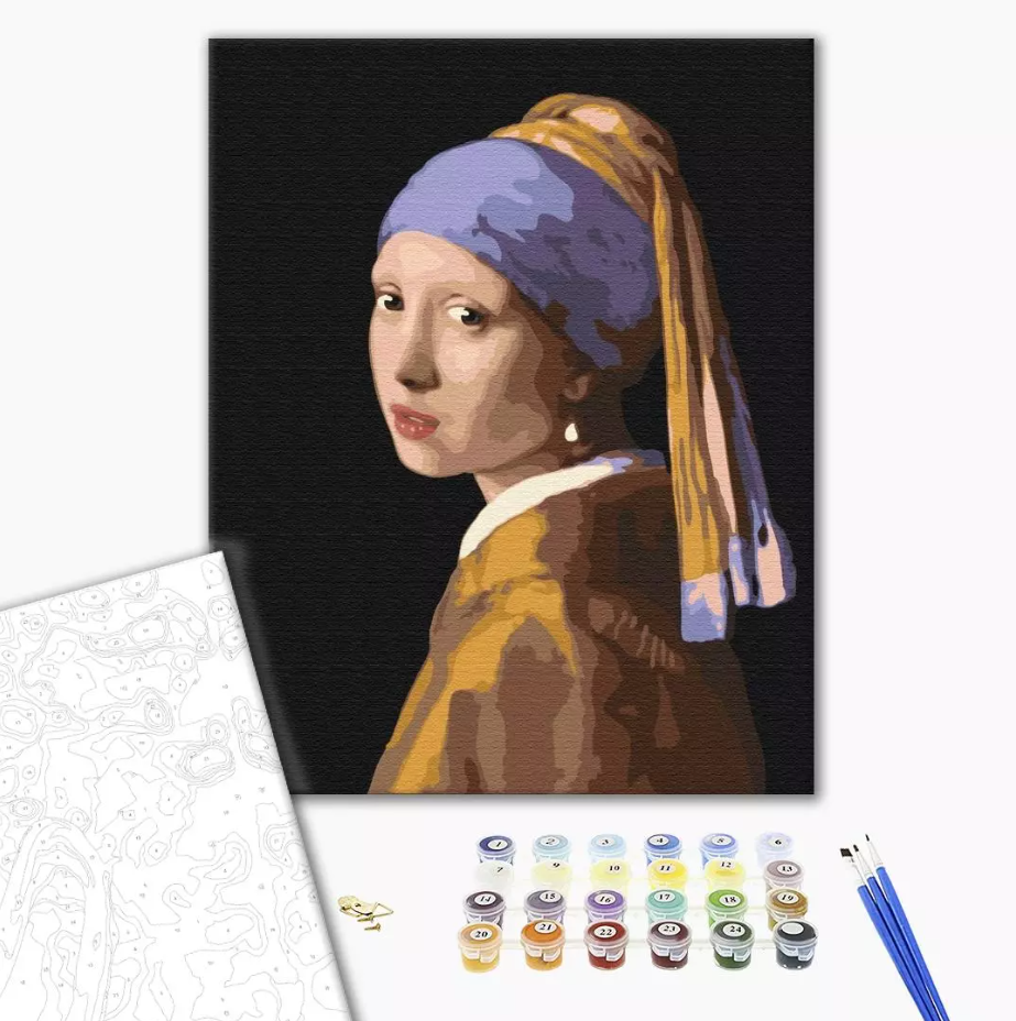 Set pictura pe numere - Girl with a pearl earring | Brushme