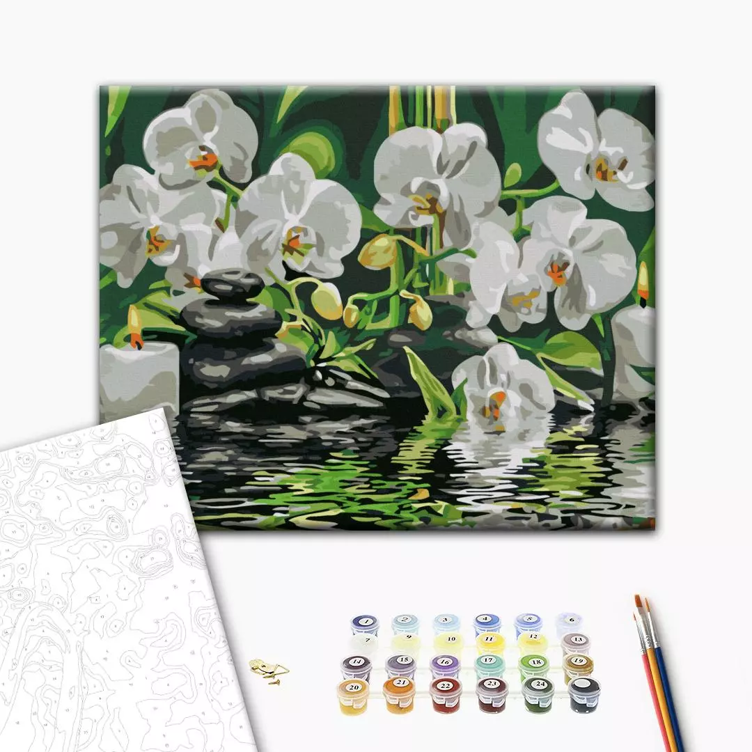 Set pictura pe numere - Calm near orchids | Brushme