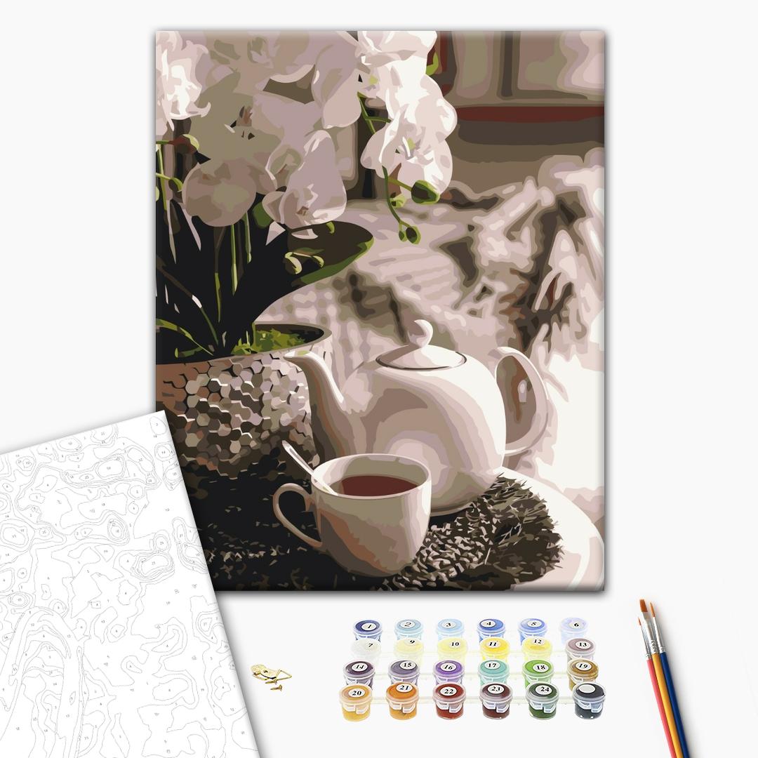 Set pictura pe numere - Tea party in orchids | Brushme