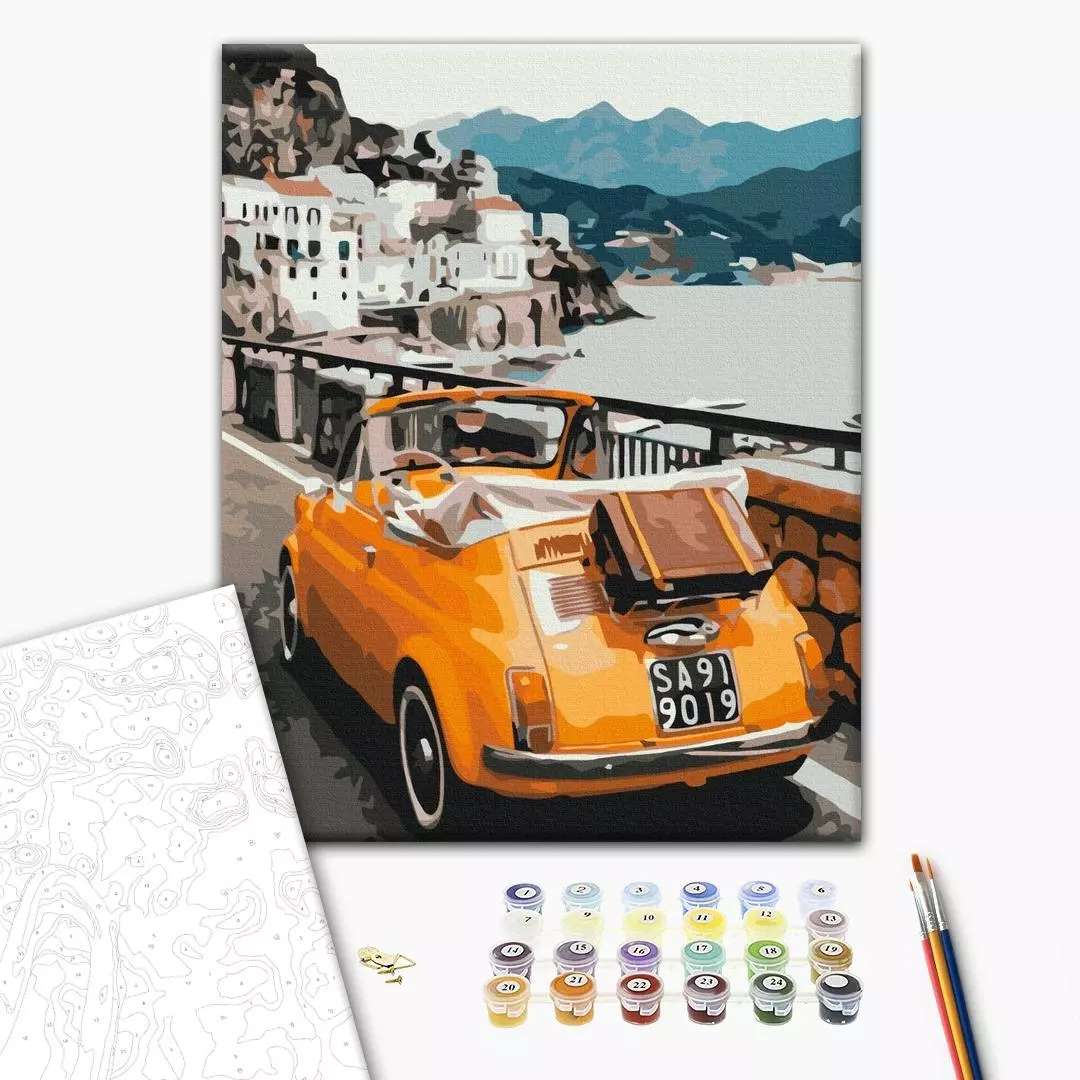 Set pictura pe numere - Retro car | Brushme