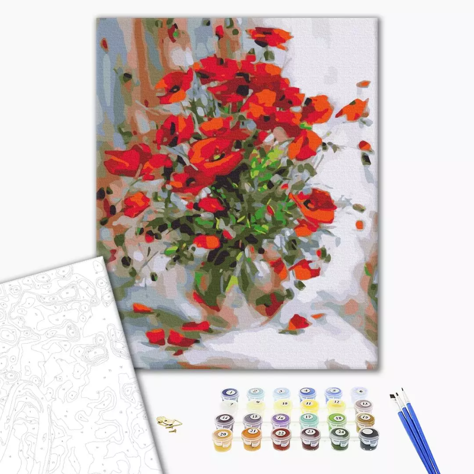 Set pictura pe numere - Oil poppies | Brushme