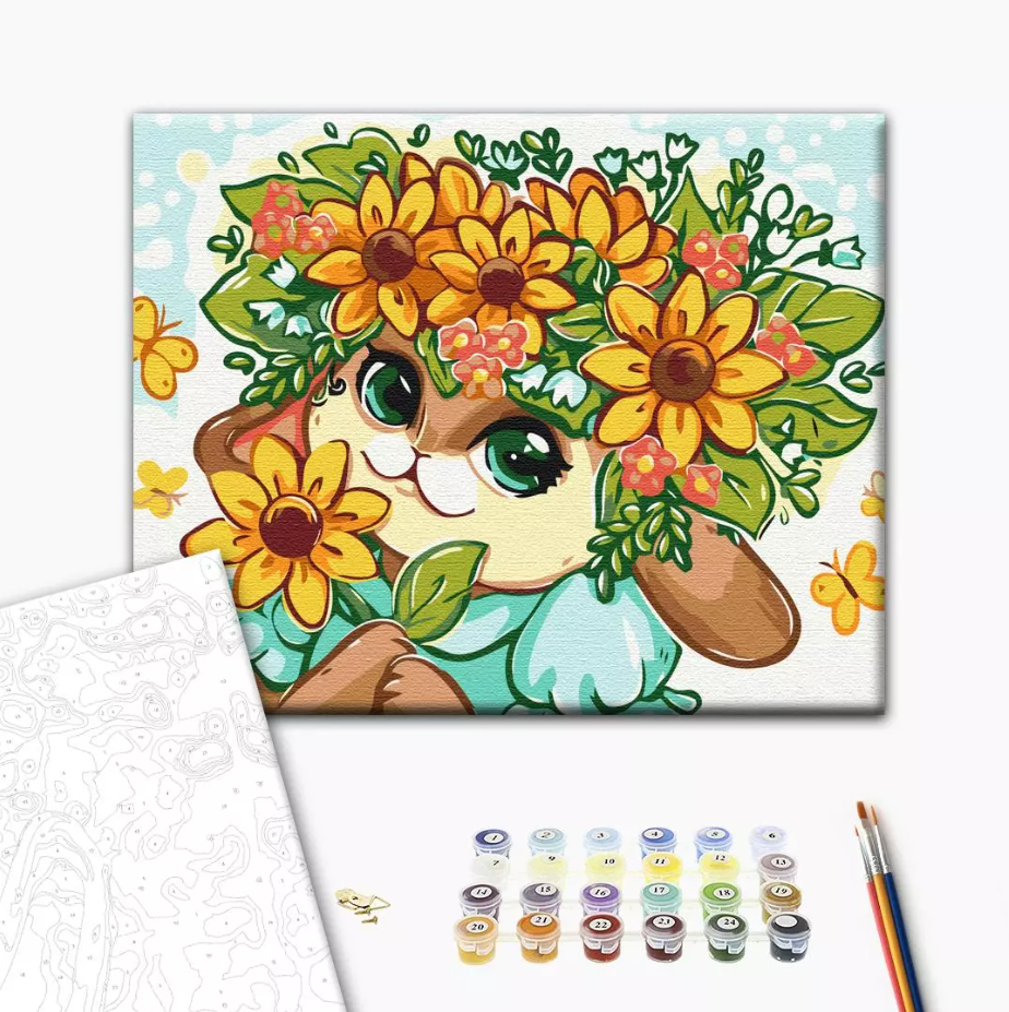 Set pictura pe numere - Olena Lazarenko - Flower hare | Brushme