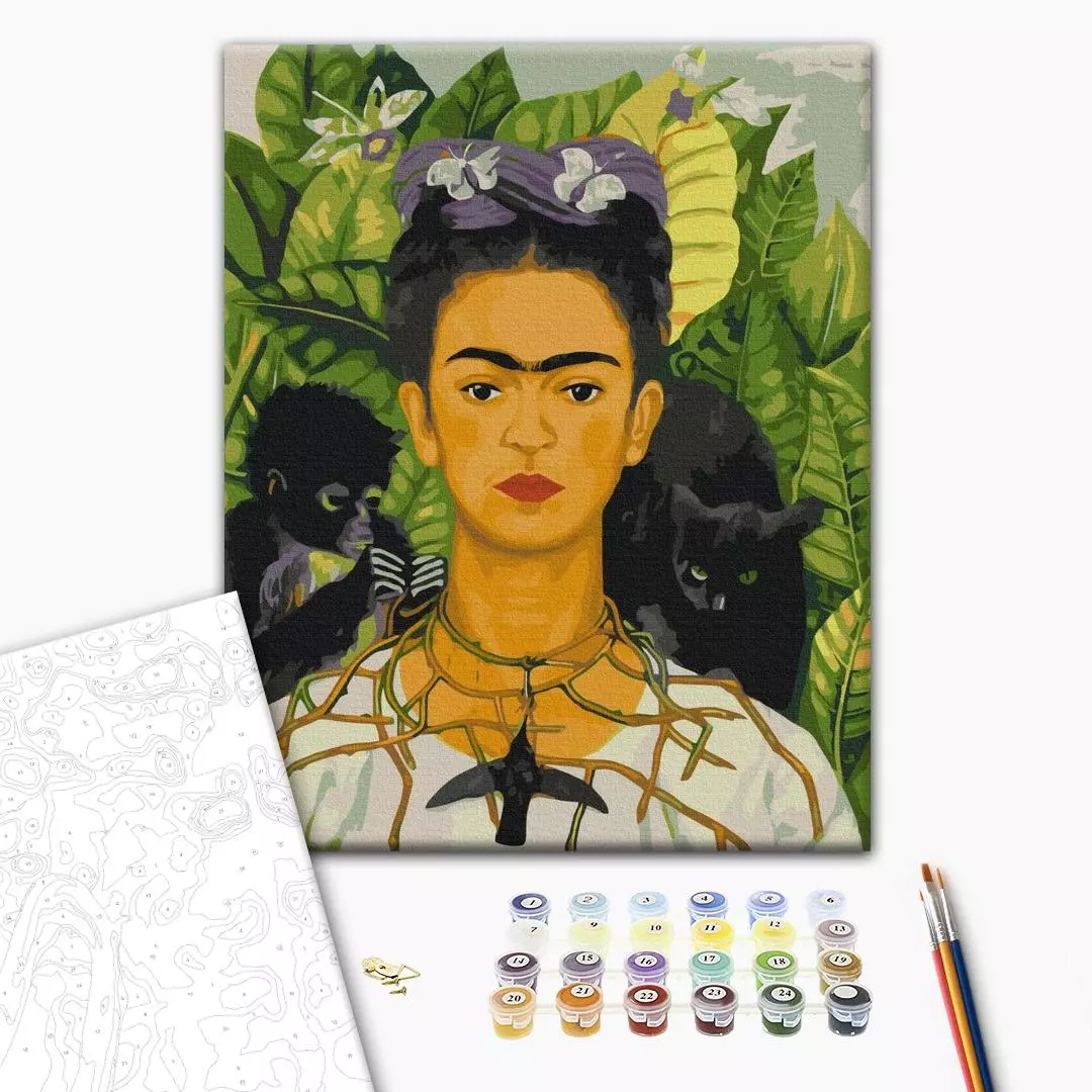 Set pictura pe numere - Frieda Kahlo - Self-portrait | Brushme