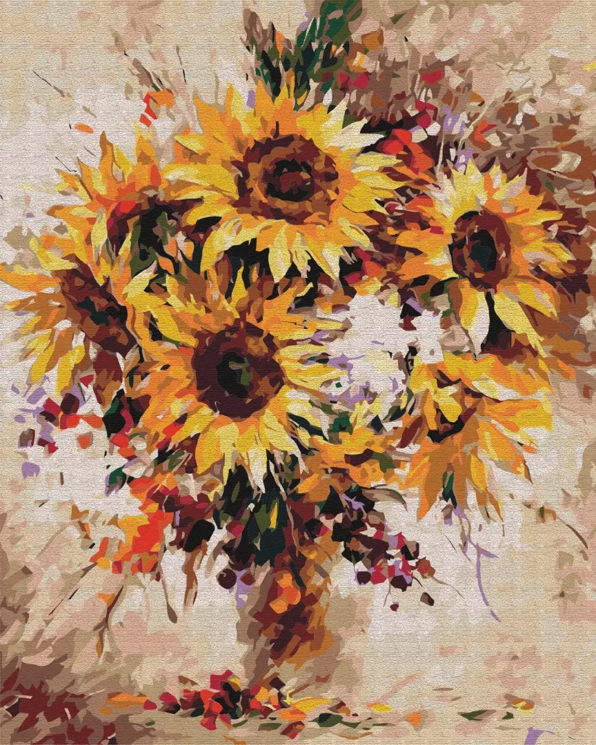 Set pictura pe numere - Still life with sunflowers | Brushme - 1 | YEO