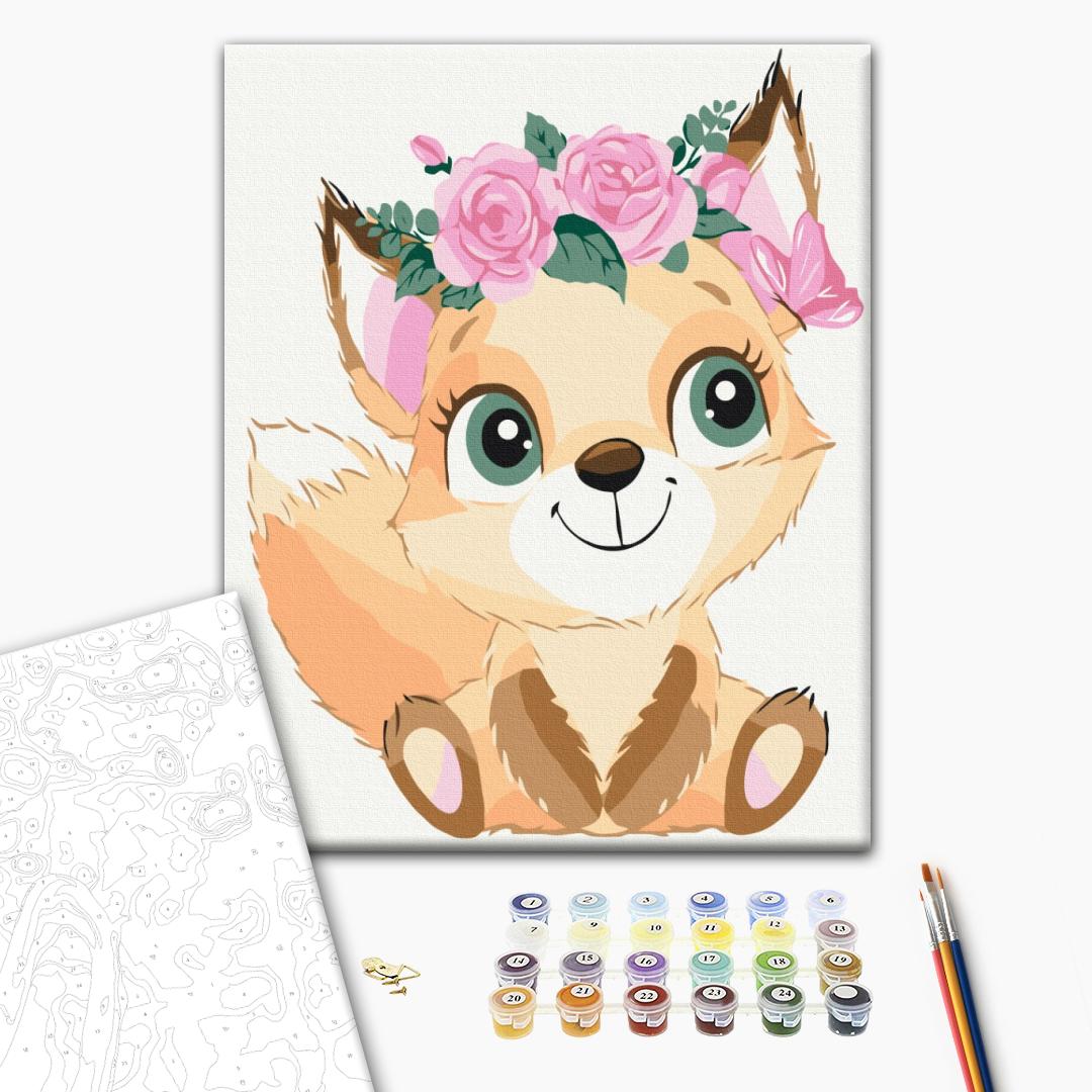 Set pictura pe numere - Squirrel in a wreath | Brushme