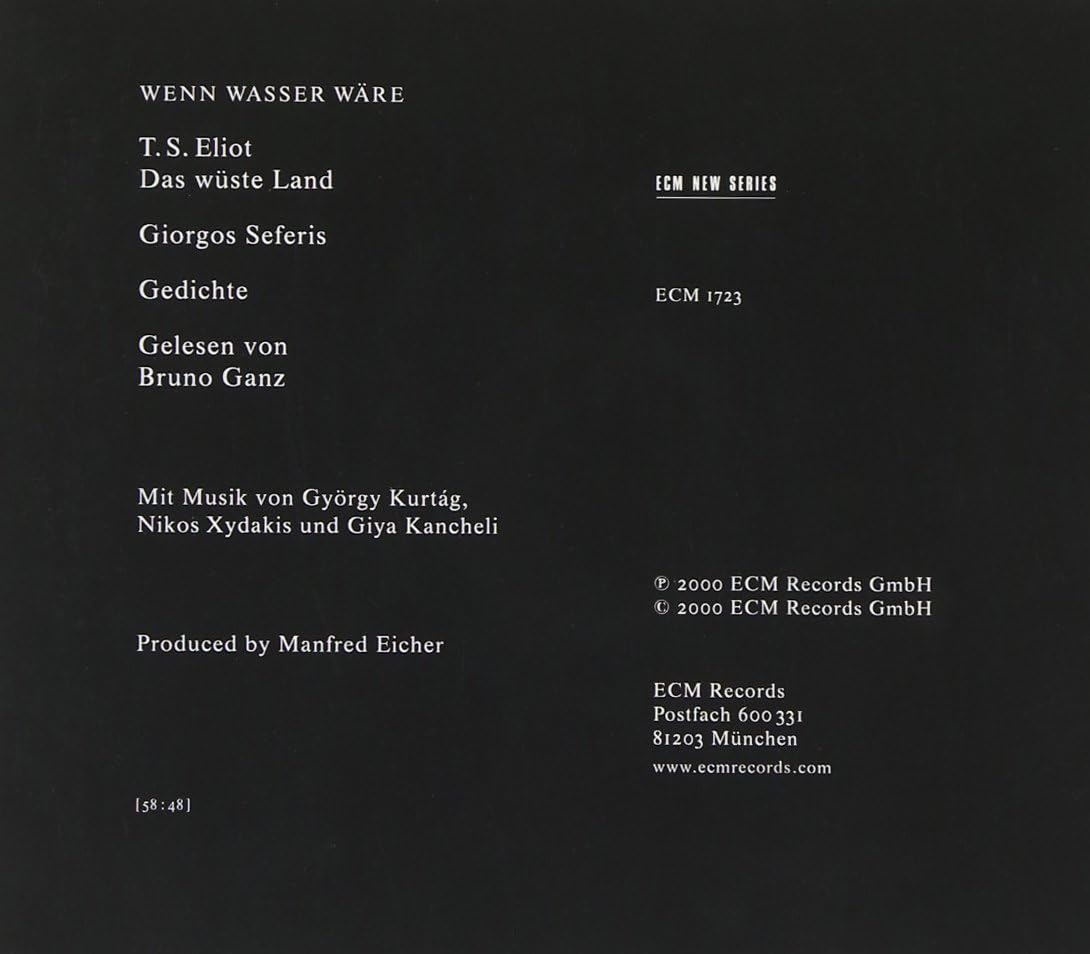 Wenn Wasser Waere | Bruno Ganz