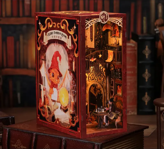 Puzzle 3D - Cotor de carte DIY - Flame Common Room | Robotime - 3