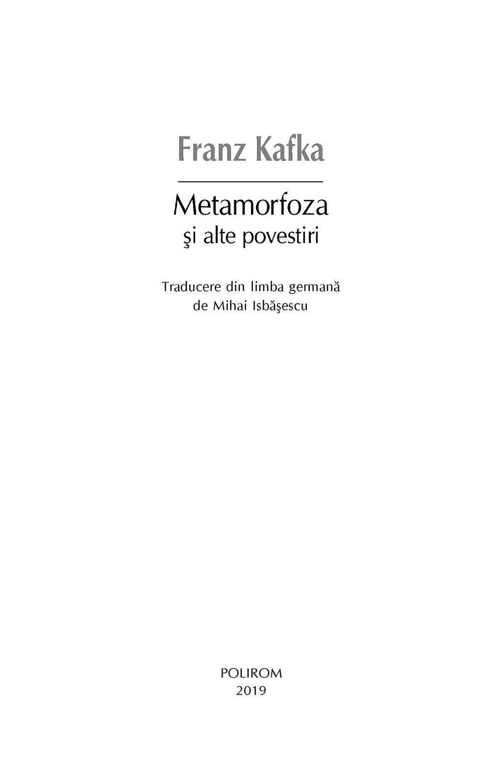 Poze Metamorfoza si alte povestiri | Franz Kafka