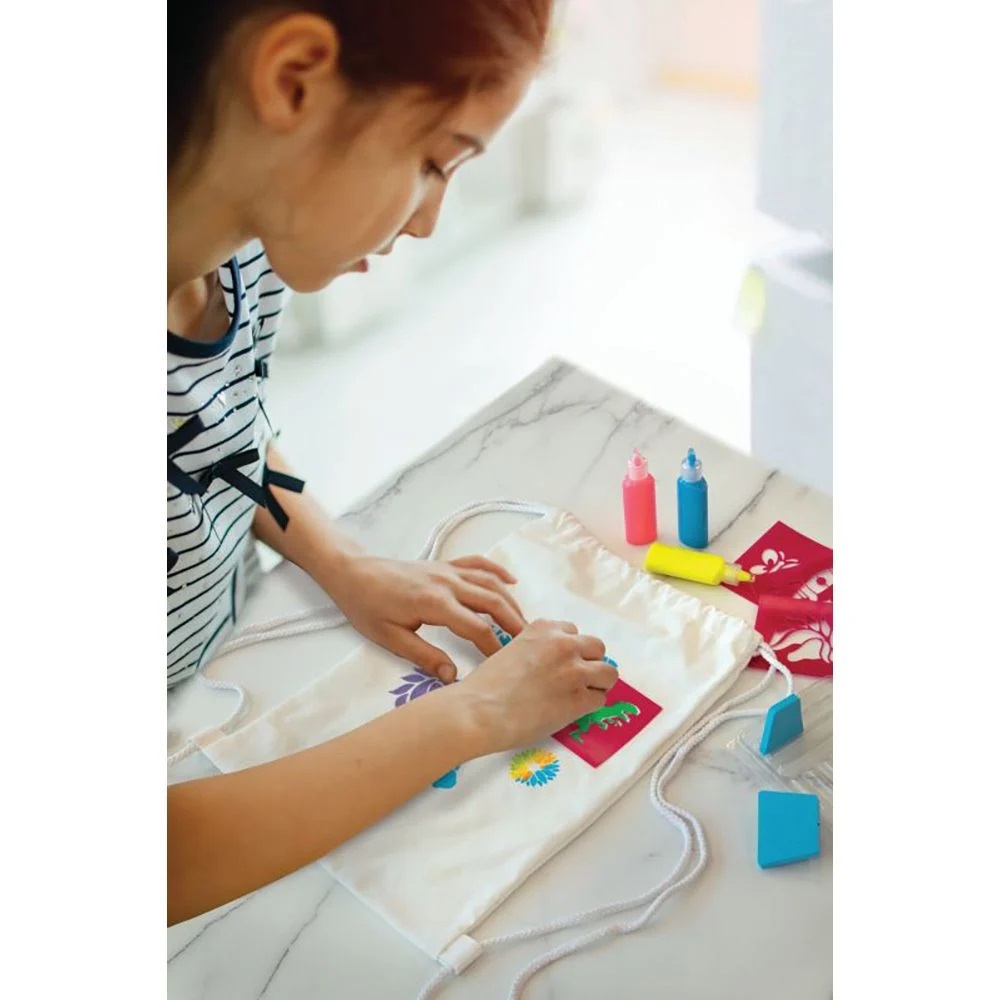 Kit creativ - KidzMaker - Imprimare cu sabloane pentru textile | 4M - 1 | YEO