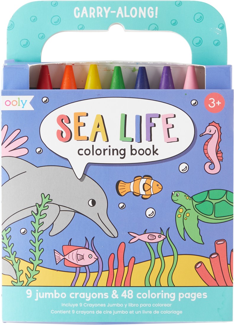 Carte de colorat - Ooly Carry Along - Sea Life |