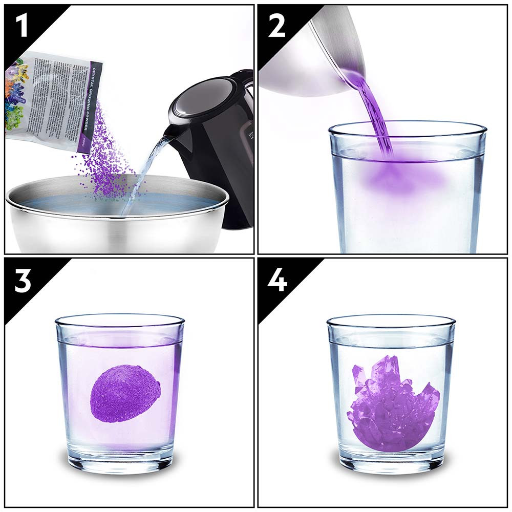 Kit educativ - Laborator de crestere cristale violet | Blue Marble - 1 | YEO