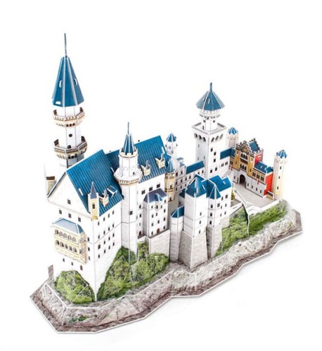 Puzzle 3D + Brosura - National Geographic - Castelul Neuschwanstein - 121 piese | CubicFun
