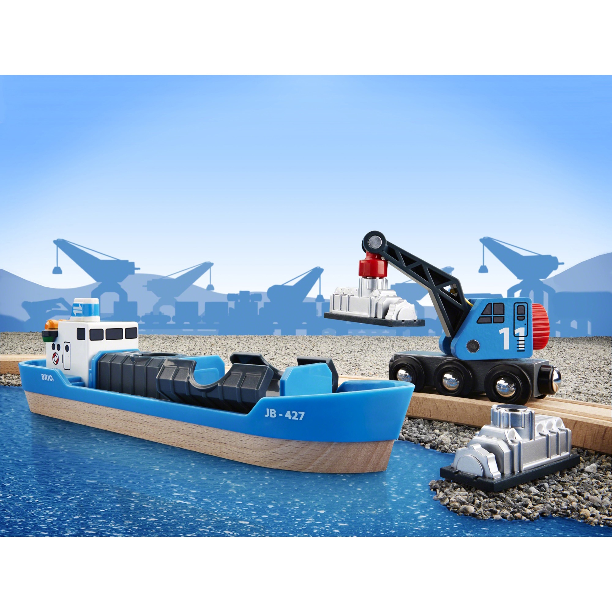 Set de joaca - Container and Crane Wagon | Brio - 3