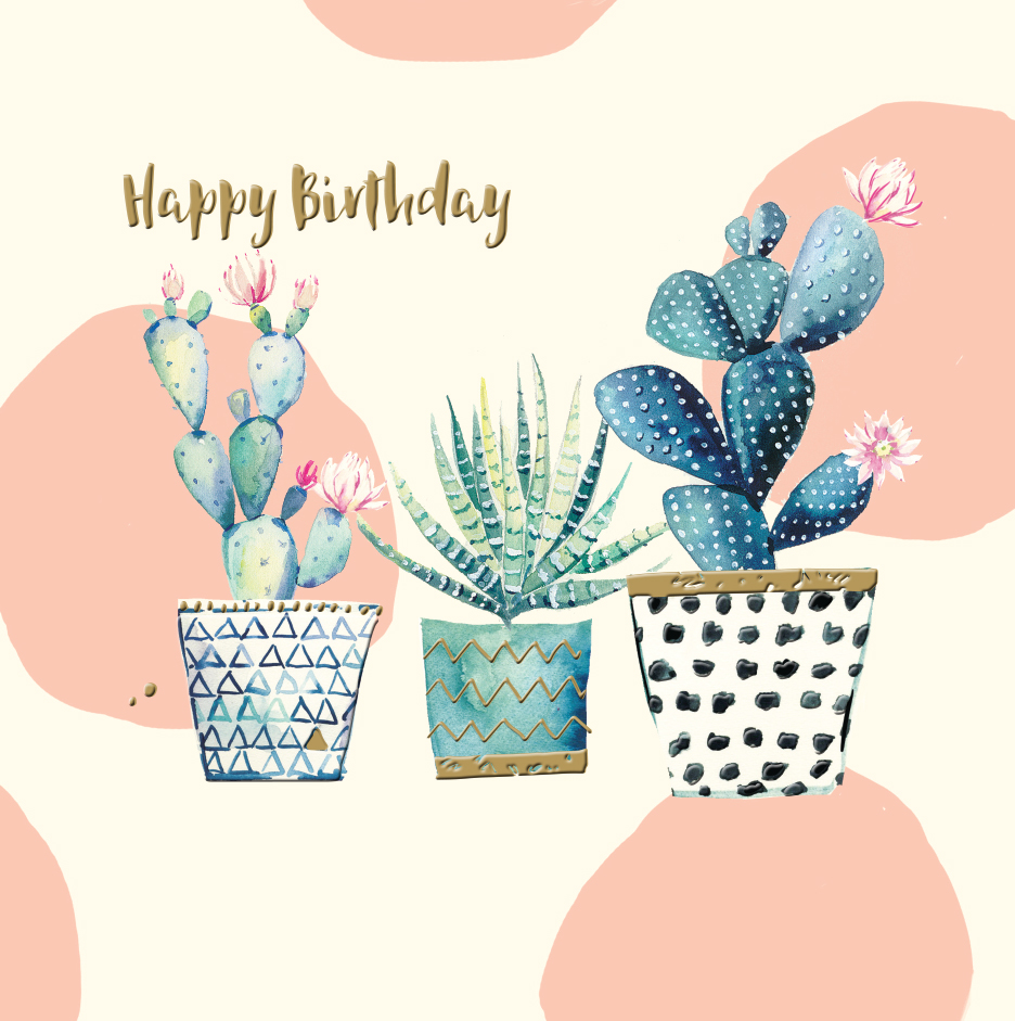 Felicitare - Happy Birthday - Cactus | Ling Design