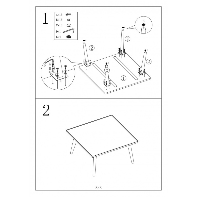 Masuta pentru cafea-Table Basse Carree | Sarl Opjet - 1 | YEO