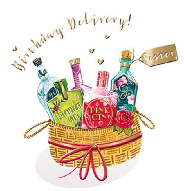 Felicitare - Sister Gin Basket Birthday Delivery | The Curious Inksmith