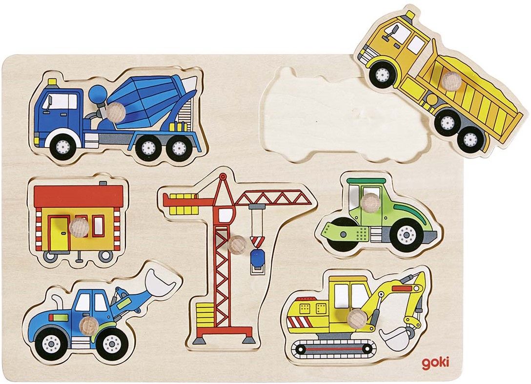 Puzzle - Vehicule de construcÈie - 7 piese | Goki