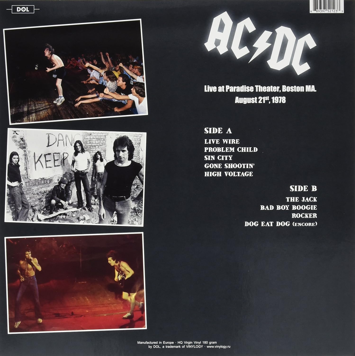 Live At Paradise Theater, Boston MA. August 21, 1978 (Blue Vinyl) | AC/DC