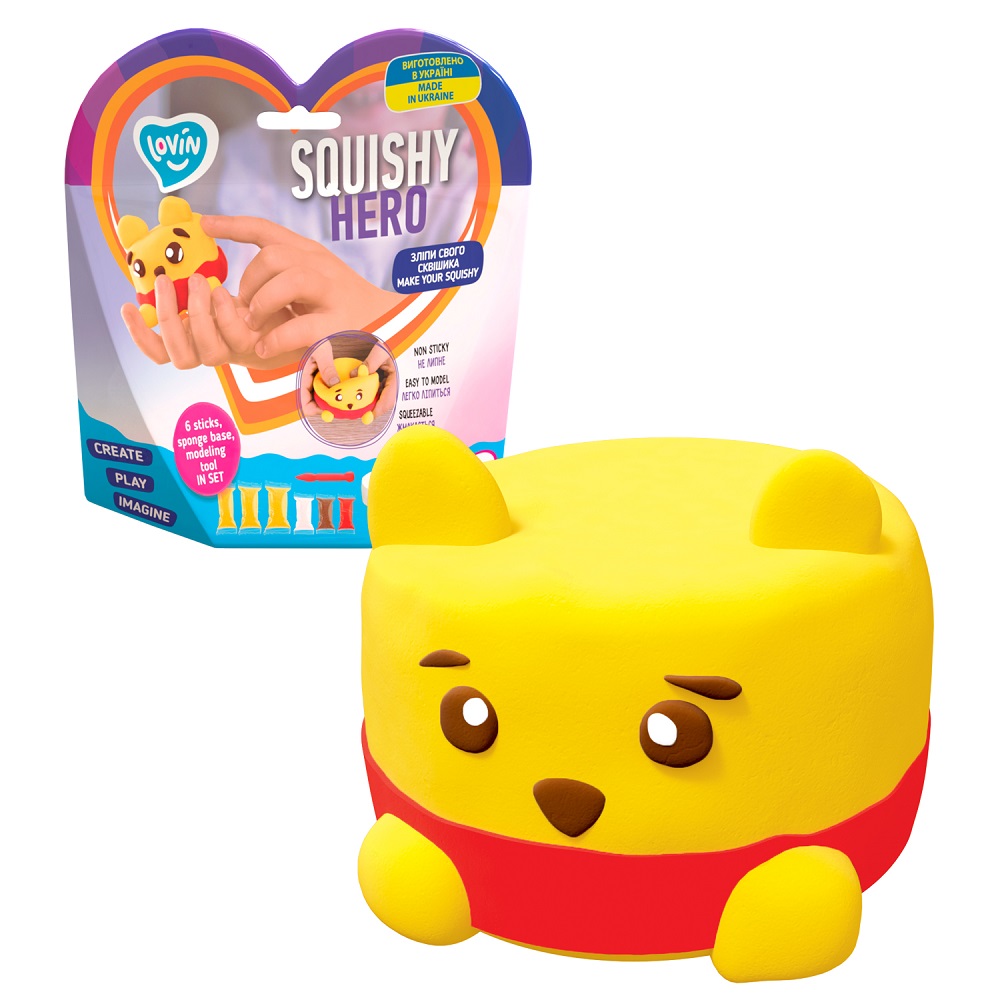 Set cu argila usoara - Squishy Hero - Squiny Pooh