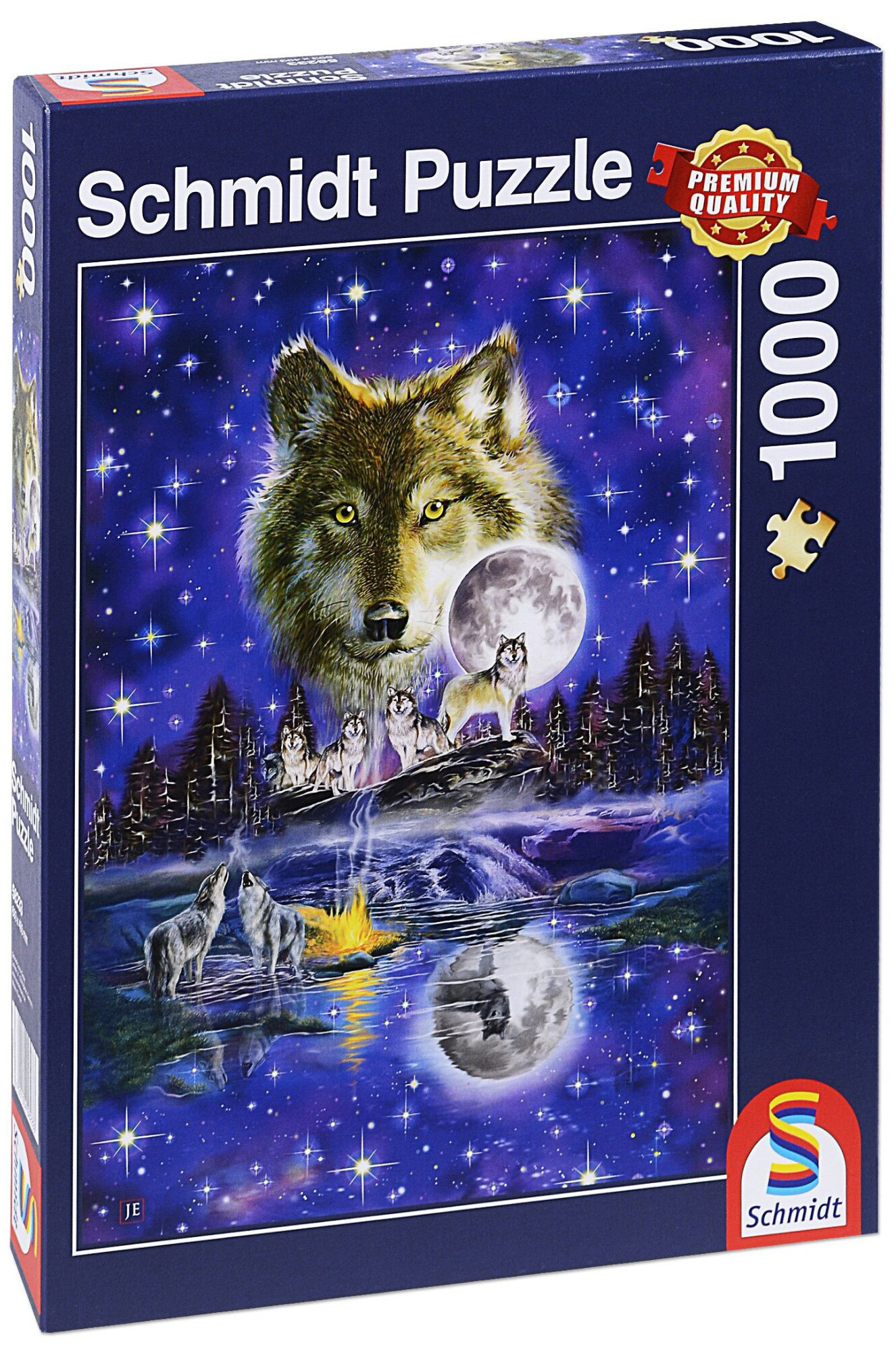 Puzzle 1000 piese - Wolf in the moonlight | Schmidt