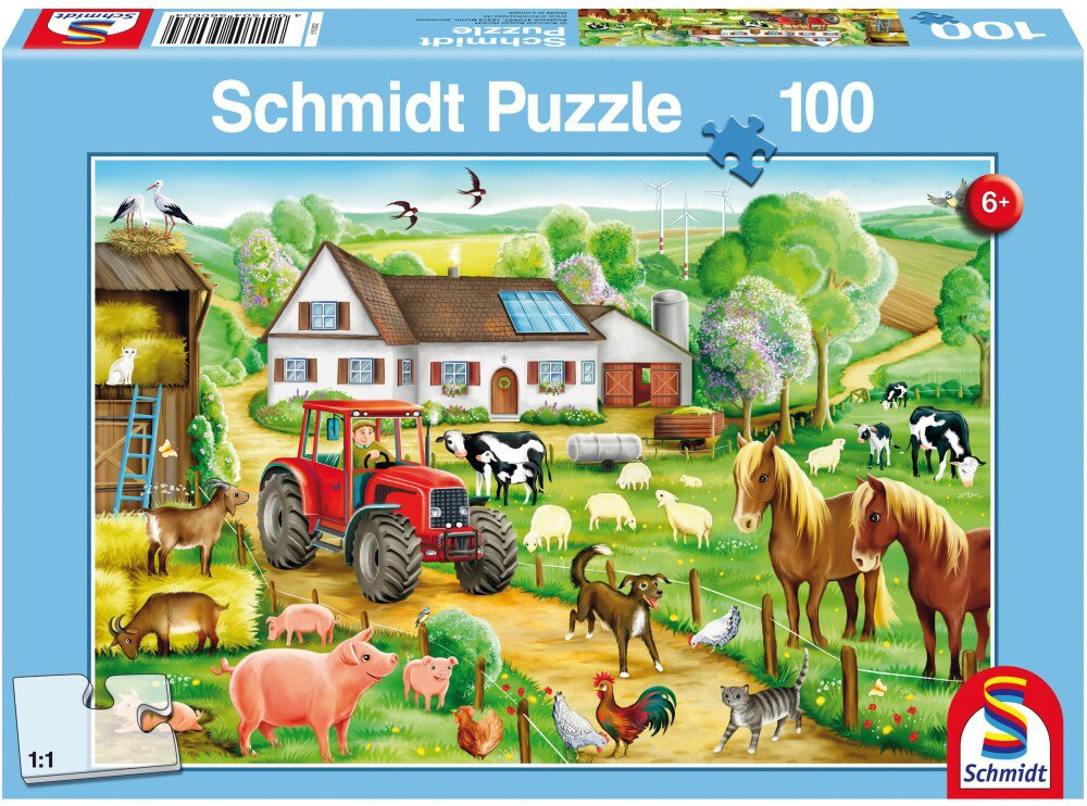 Puzzle 100 piese - Merry Farmyard | Schmidt