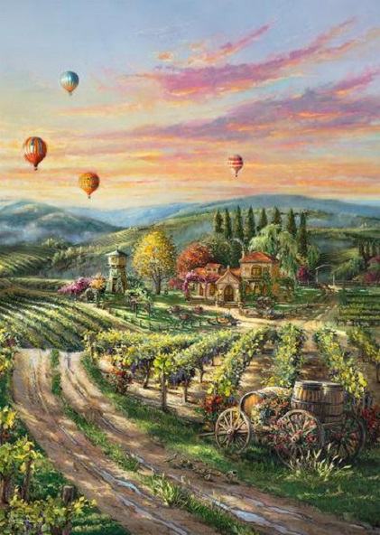 Puzzle 1000 piese - Thomas Kinkade - Peaceful Valley Vineyard | Schmidt - 1