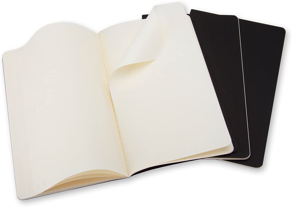 Set 3 caiete - Moleskine Cahier - Large, Plain - Black | Moleskine - 3 | YEO