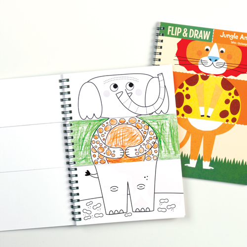 Vezi detalii pentru Carte de colorat - Jungle Animals Flip and Draw | 