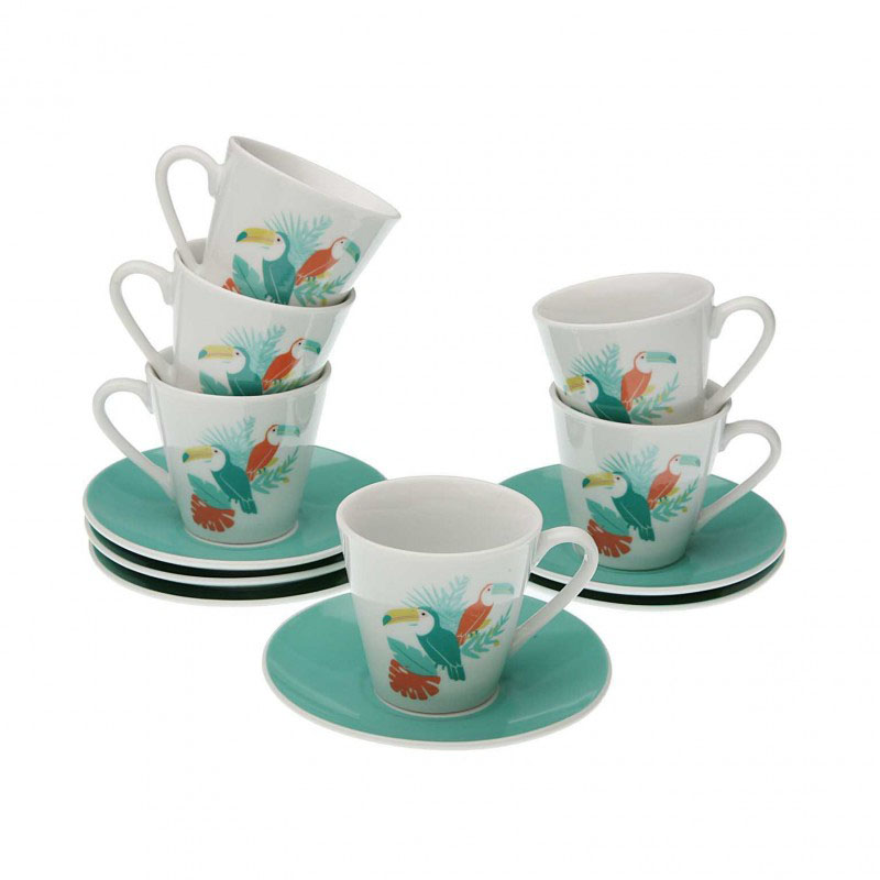 Set 6 cesti cu farfurie - Tucanes