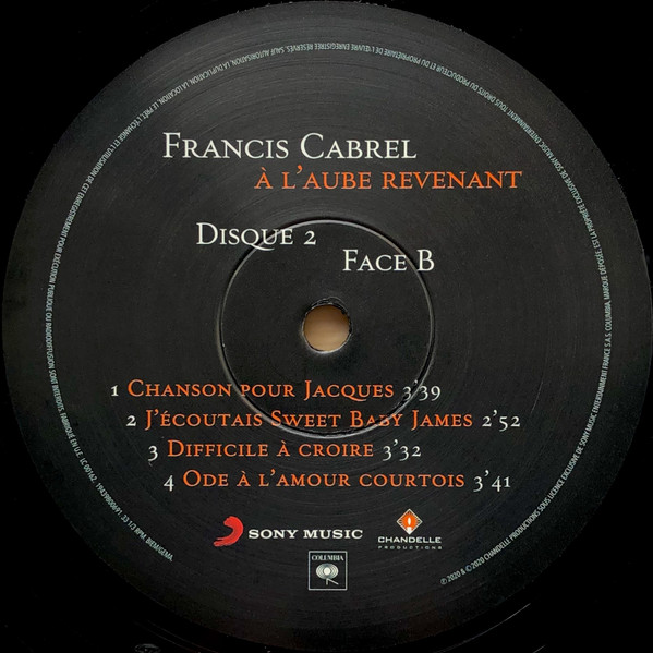 A L\'aube Revenant - Vinyl | Francis Cabrel - 5 | YEO