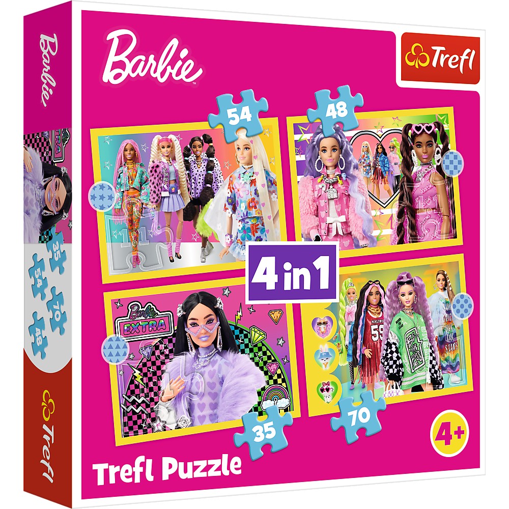 Puzzle 4 in 1 - Barbie - Minunata lume | Trefl - 5 | YEO