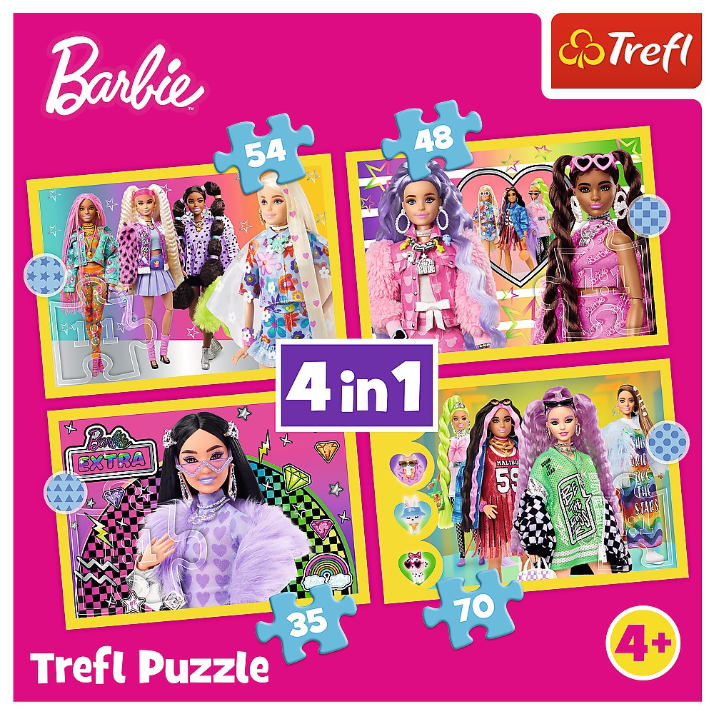 Puzzle 4 in 1 - Barbie - Minunata lume | Trefl - 4 | YEO