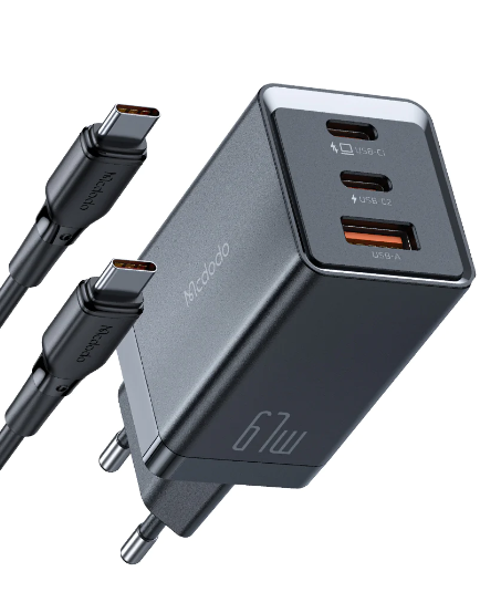 Incarcator si cablu - Gan5 mini Fast Charger Pro (EU plug) -with Type-c to Type-c Cable 2m | Mcdodo