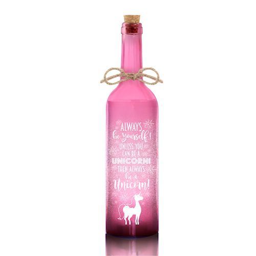 Sticla Iluminata LED - Pink Unicorn Glitter | Lesser & Pavey