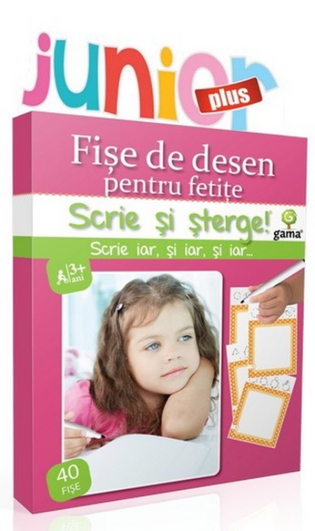Fise de desen pentru fetite – Scrie si sterge – Junior plus | carturesti.ro Carte