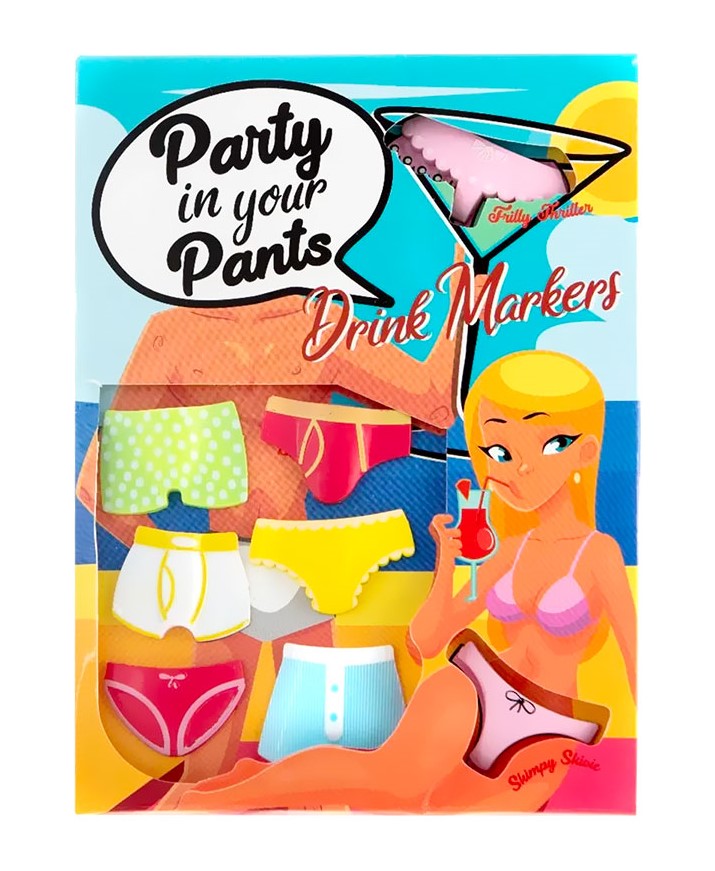 Set 8 accesorii pentru pahar - Party in Your Pants Drinks Markers | Boxer - 3 | YEO