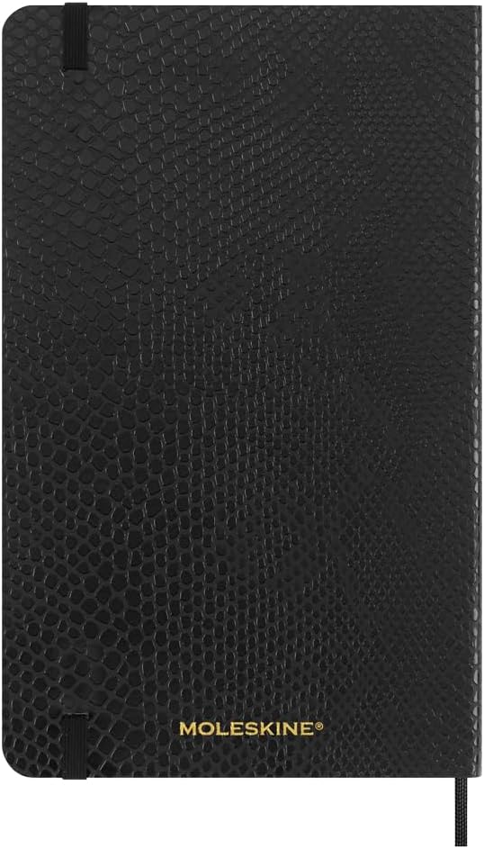 Carnet - Precious & Ethical with Gift Box - Python-Effect - Large, Vegan Soft Cover, Ruled - Black | Moleskine - 1 | YEO