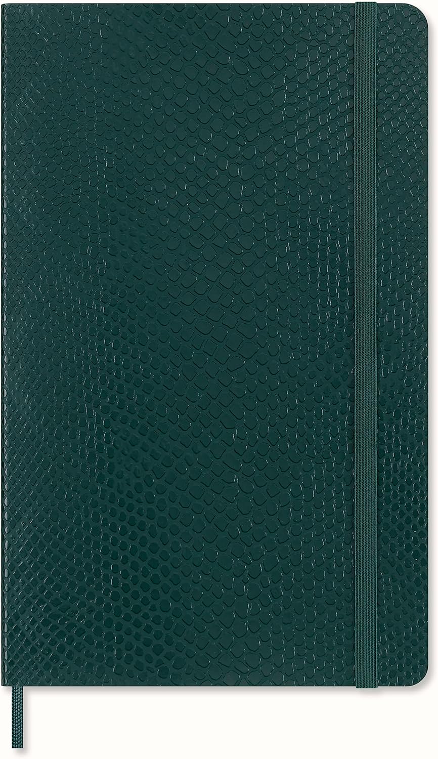 Carnet - Precious & Ethical with Gift Box - Python-Effect - Large, Vegan Soft Cover, Ruled - Green | Moleskine