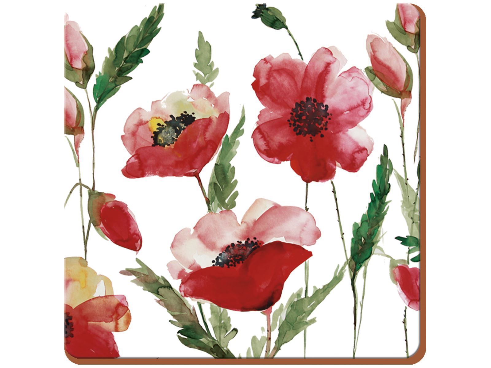 Suport pentru pahar -  Watercolour Poppy | Creative Tops