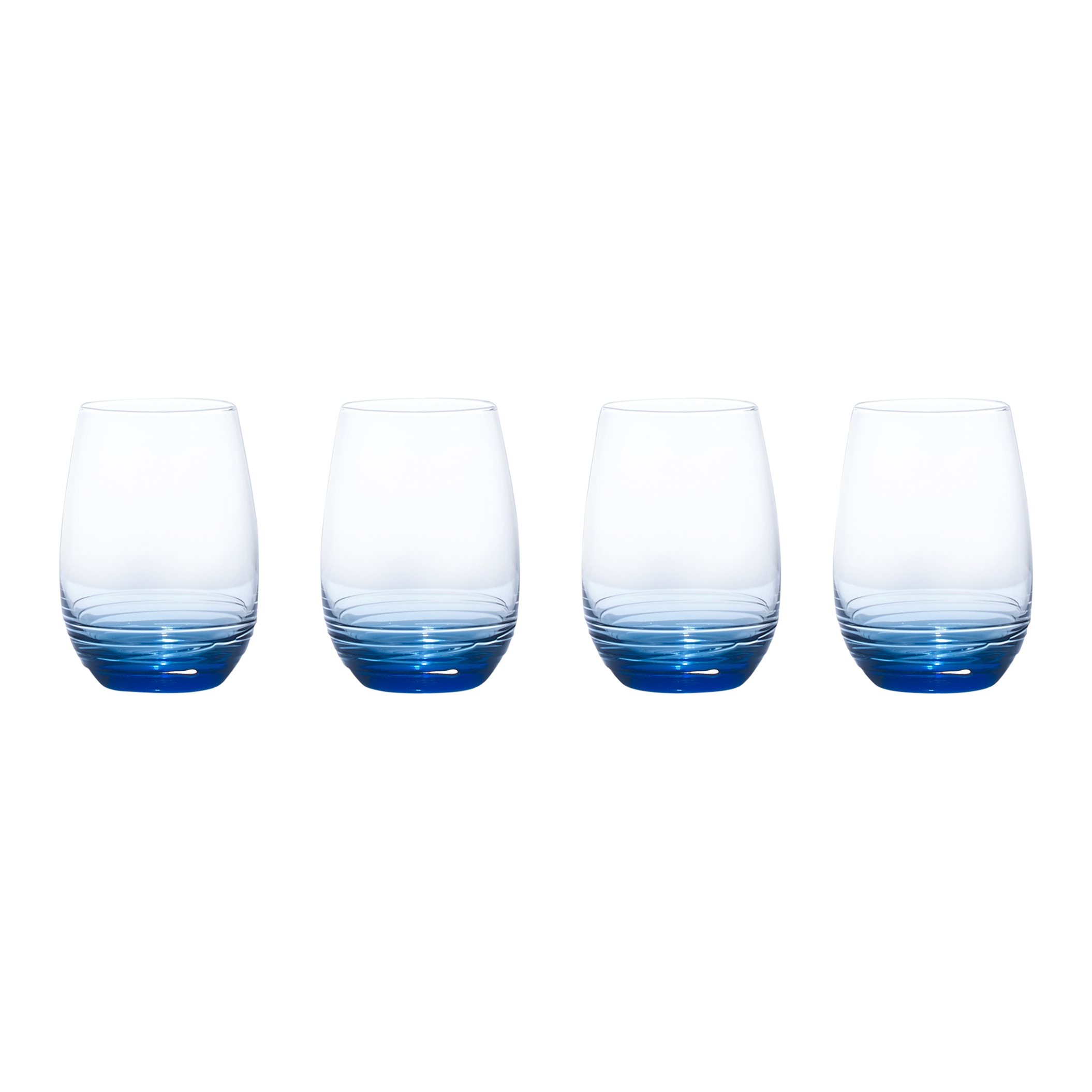 Set 4 Pahare Pentru Vin - Mikasa- Swirl Cobalt Stemless Wine Glass 16.5oz | Creative Tops