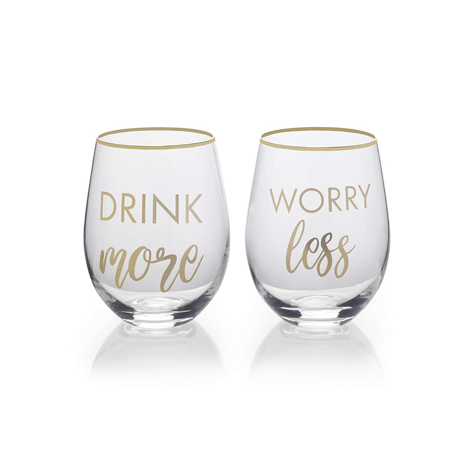 Set 2 pahare - Drink More and Worry Less | Creative Tops