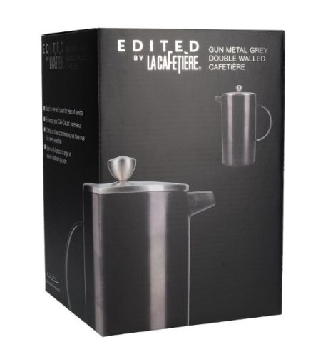 Cafetiera-La Cafetiere - Edited Double Walled 8 Cup Cafetiere- Gun Metal Grey | Creative Tops - 1 | YEO