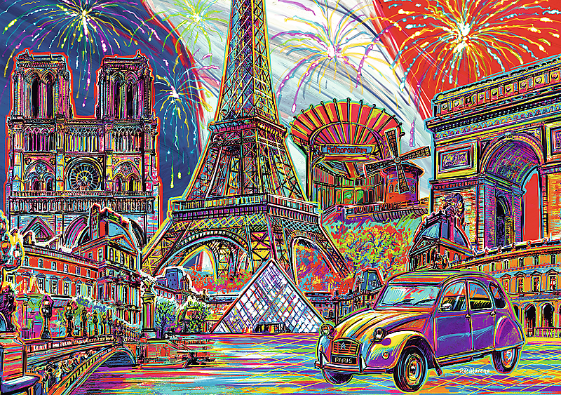 Puzzle 1000 piese - Colour of Paris | Trefl - 1