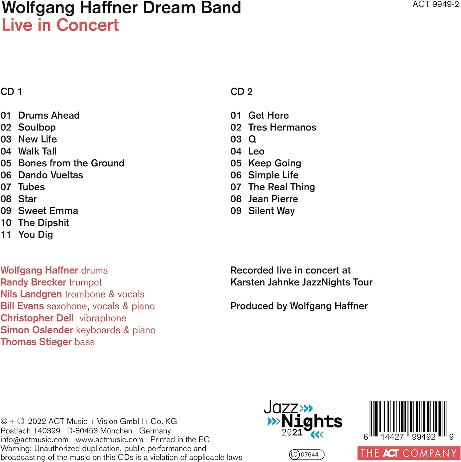 Dream Band Live in Concert | Wolfgang Haffner