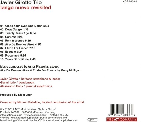 Tango Nuevo Revisited | Javier Girotto Trio