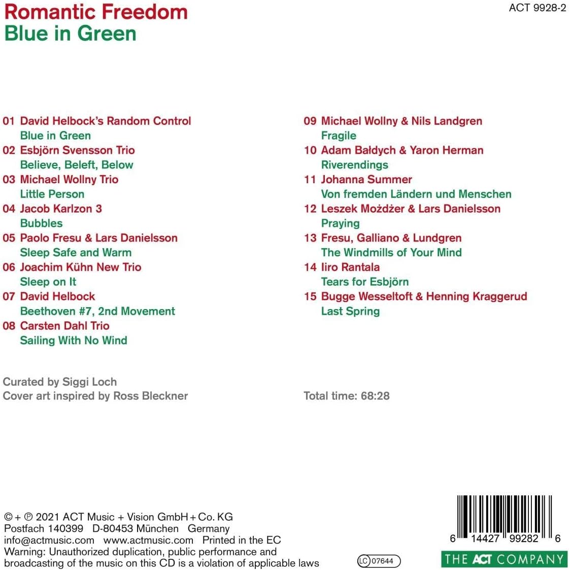 Romantic Freedom: Blue In Green | Various Artists